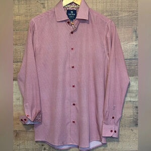 🌻 TOM BAINE Men’s Slim Fit Performance Stretch Button Shirt Men Small Maroon